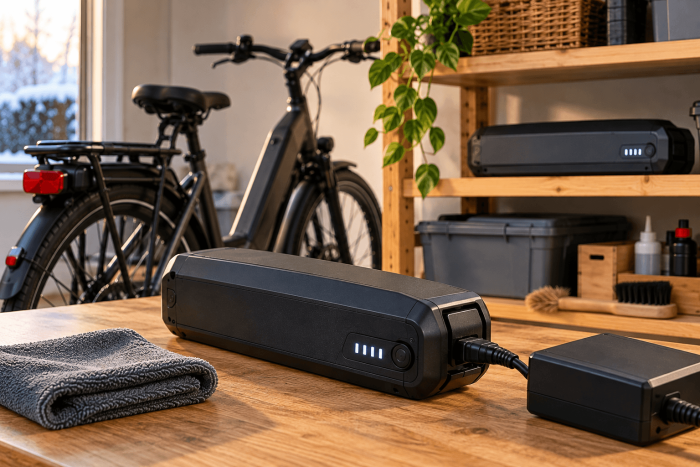 Moet je een opgeslagen fietsaccu tussentijds opladen?
